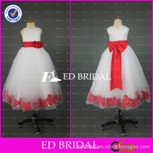 CE817 Latest Style Real Sample Made In China Red White Flower Girl Dresses
